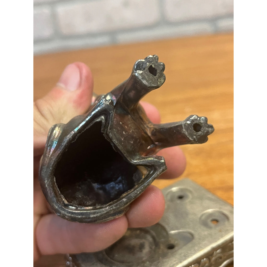 Vintage Foo Dog Asian Miniature Censer Incense Burner Cast Spelter Pot Metal