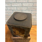 Vintage 1920s Sears Roebuck Co. Tin Grease Oil Can in Original Wood Crate