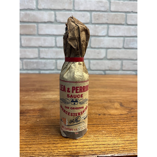 Vintage Lea & Perrins Worcestershire Sauce Bottle w/ Label - Film Prop Decor