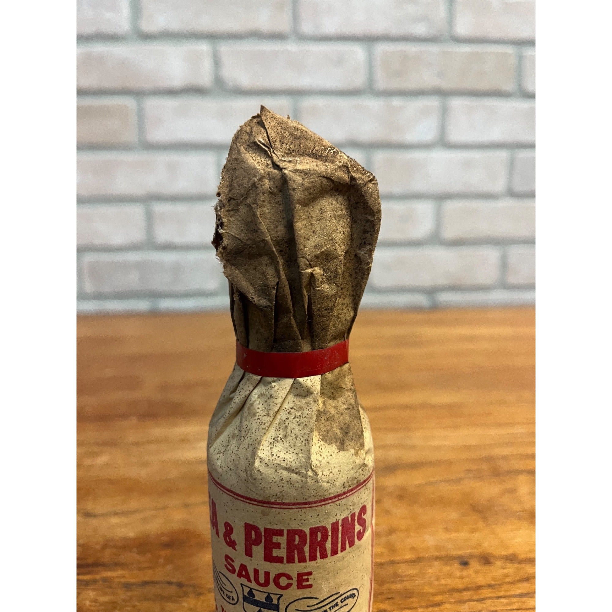 Vintage Lea & Perrins Worcestershire Sauce Bottle w/ Label - Film Prop Decor