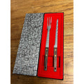 Vintage Vernco Knife And Fork 2pc Set Teak Wood Japan Meat Carving Set
