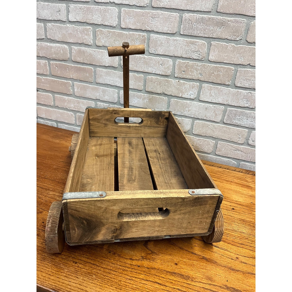 Vintage Pepsi Cola Wooden Wagon Advertising Pull Toy Store Display Red Logo Cart
