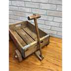 Vintage Pepsi Cola Wooden Wagon Advertising Pull Toy Store Display Red Logo Cart
