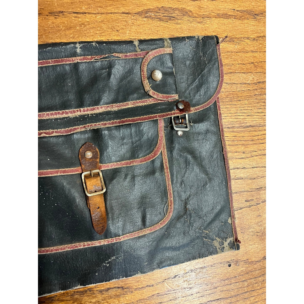 Antique 1930s Messenger Bag Business Banker Back Pack Decor Rustic Worn