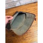 Antique 1930s Messenger Bag Business Banker Back Pack Decor Rustic Worn