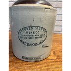 Antique Steuben County Wine Chicago IL Advertising 2 Gallon Stoneware Crock Jug