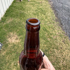 Vintage Pre-Pro Fox Head Waukesha Wisconsin Amber Embossed Beer Bottle WI Wis