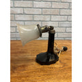 Vintage 1930s Black Faceted Glass Art Nouveau Pivoting Desk Table Lamp