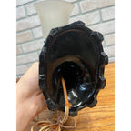 Vintage 1930s Black Faceted Glass Art Nouveau Pivoting Desk Table Lamp