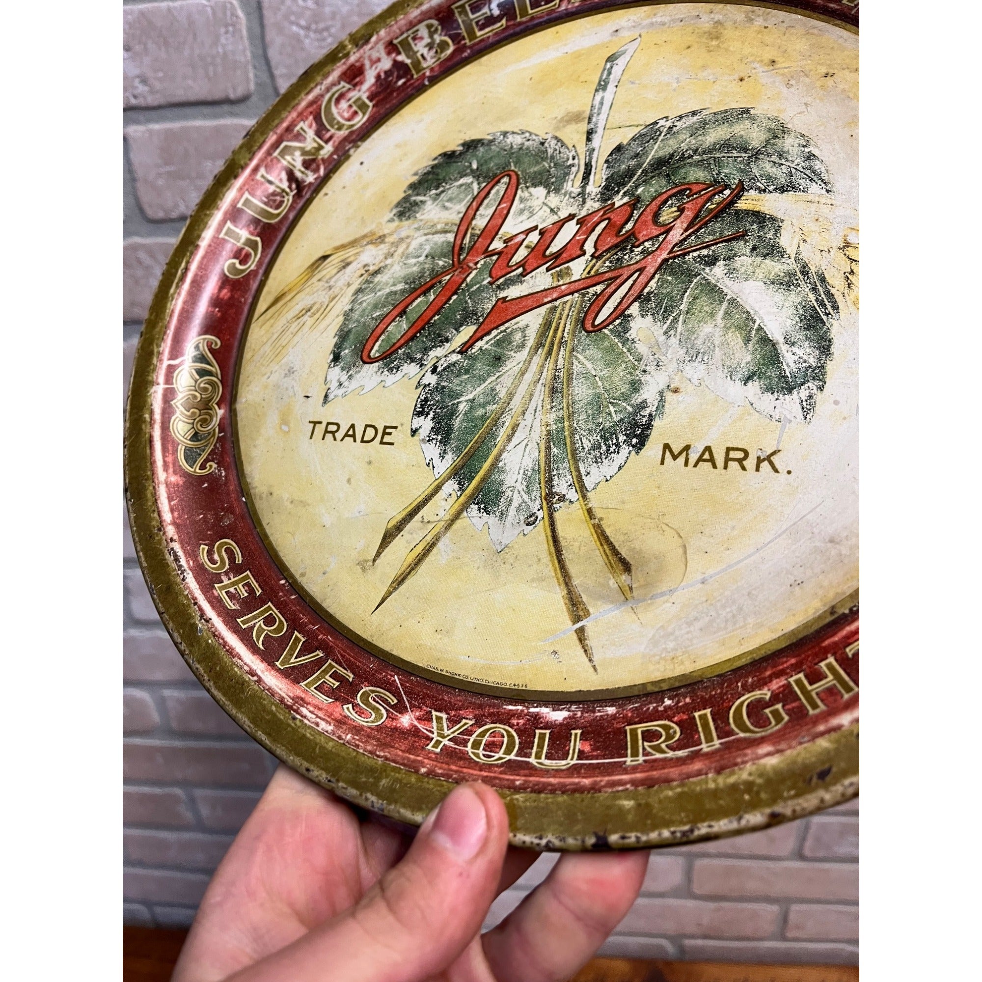 RARE Vintage Pre-Prohibition Jung Milwaukee Beer Tray Wisconsin Wis