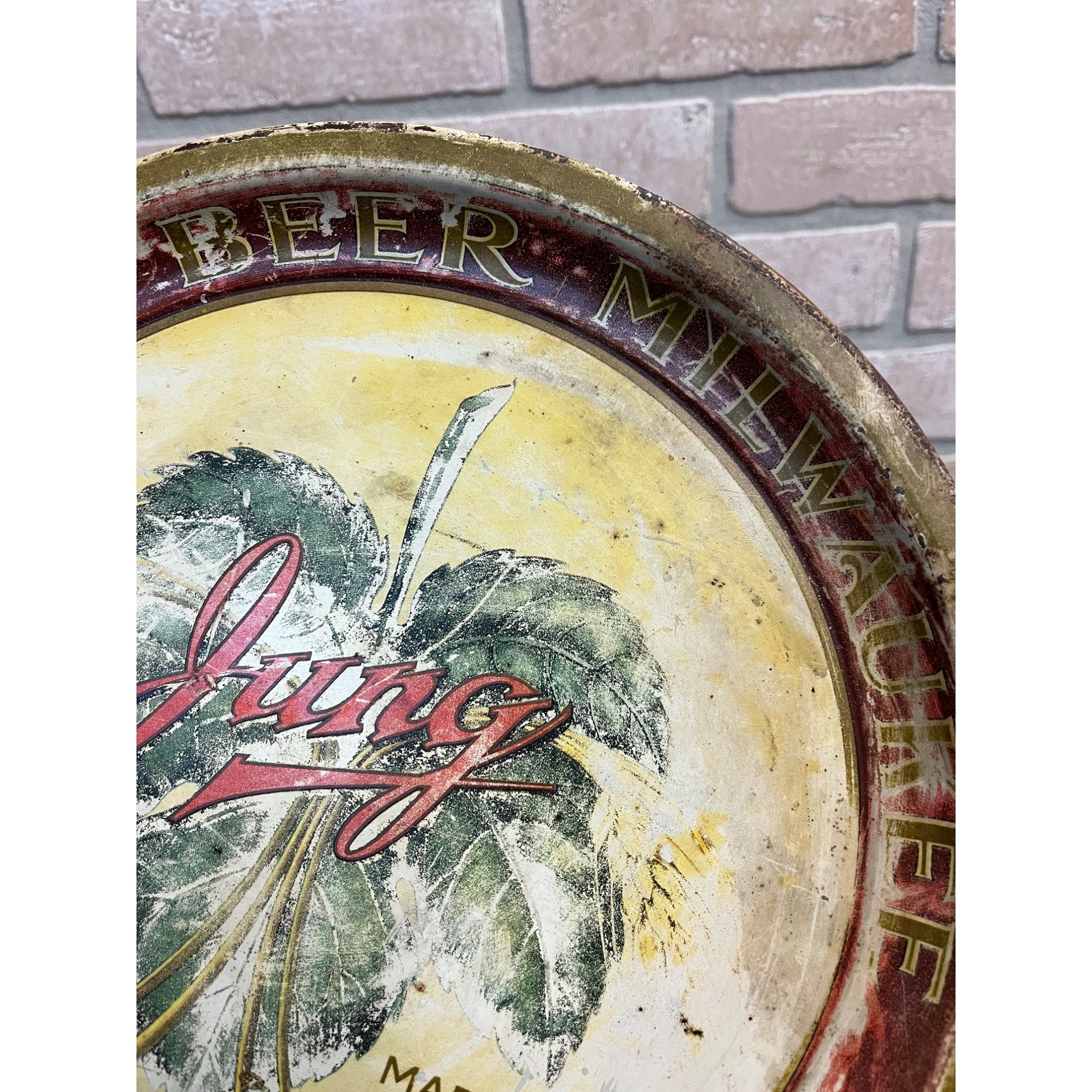 RARE Vintage Pre-Prohibition Jung Milwaukee Beer Tray Wisconsin Wis