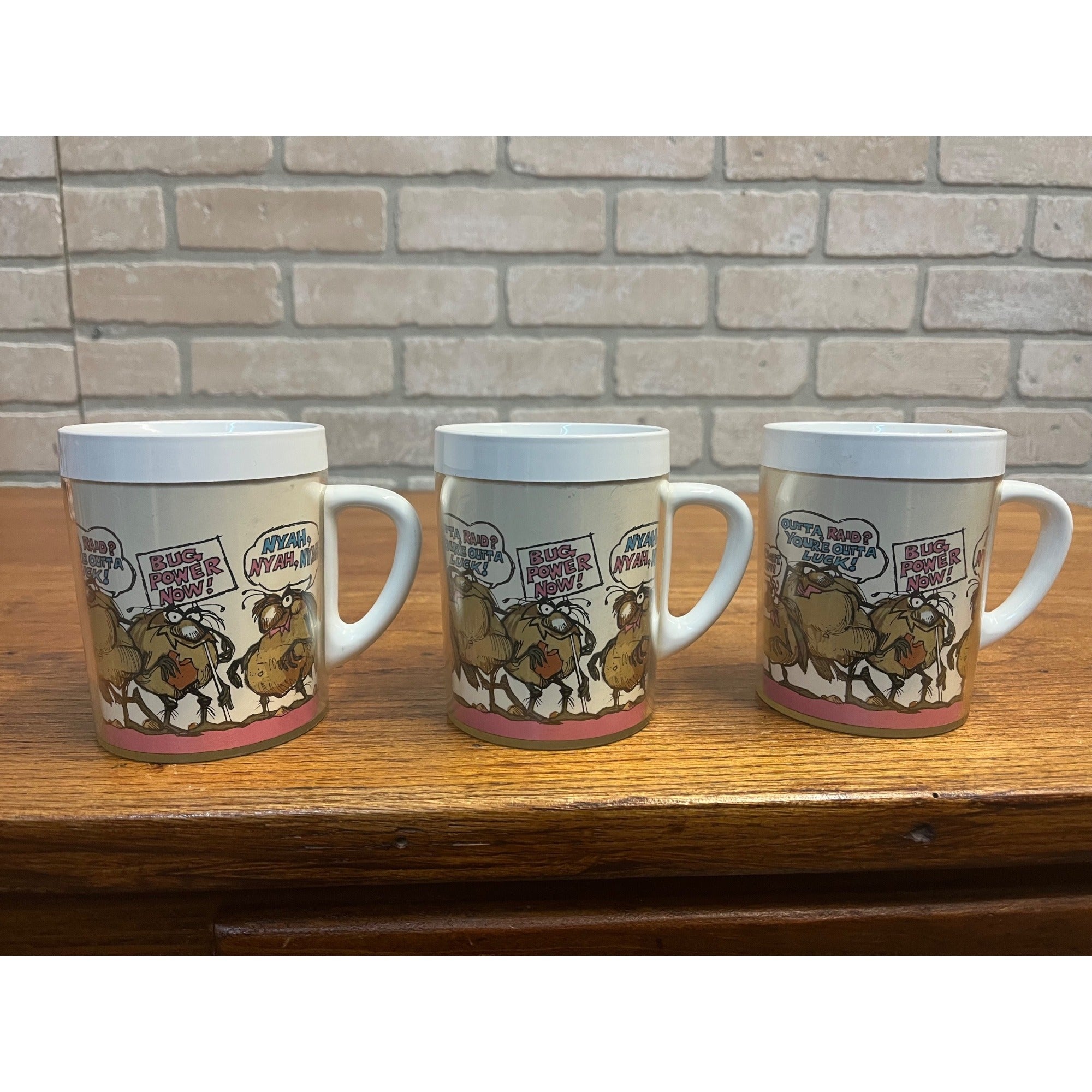 Vintage Raid Bug Spray Killer Promo Mugs West Bend Thermo-Serv Advertising