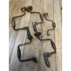 Antique Lot of (5) Angle Brace Drills Hand Crank Wooden Tool Wall Decor Lot