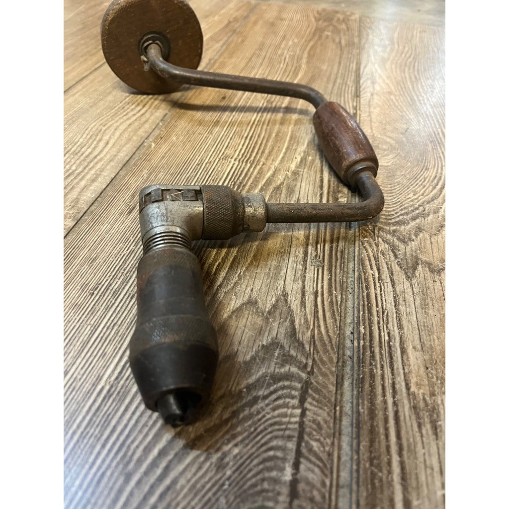 Antique Lot of (5) Angle Brace Drills Hand Crank Wooden Tool Wall Decor Lot