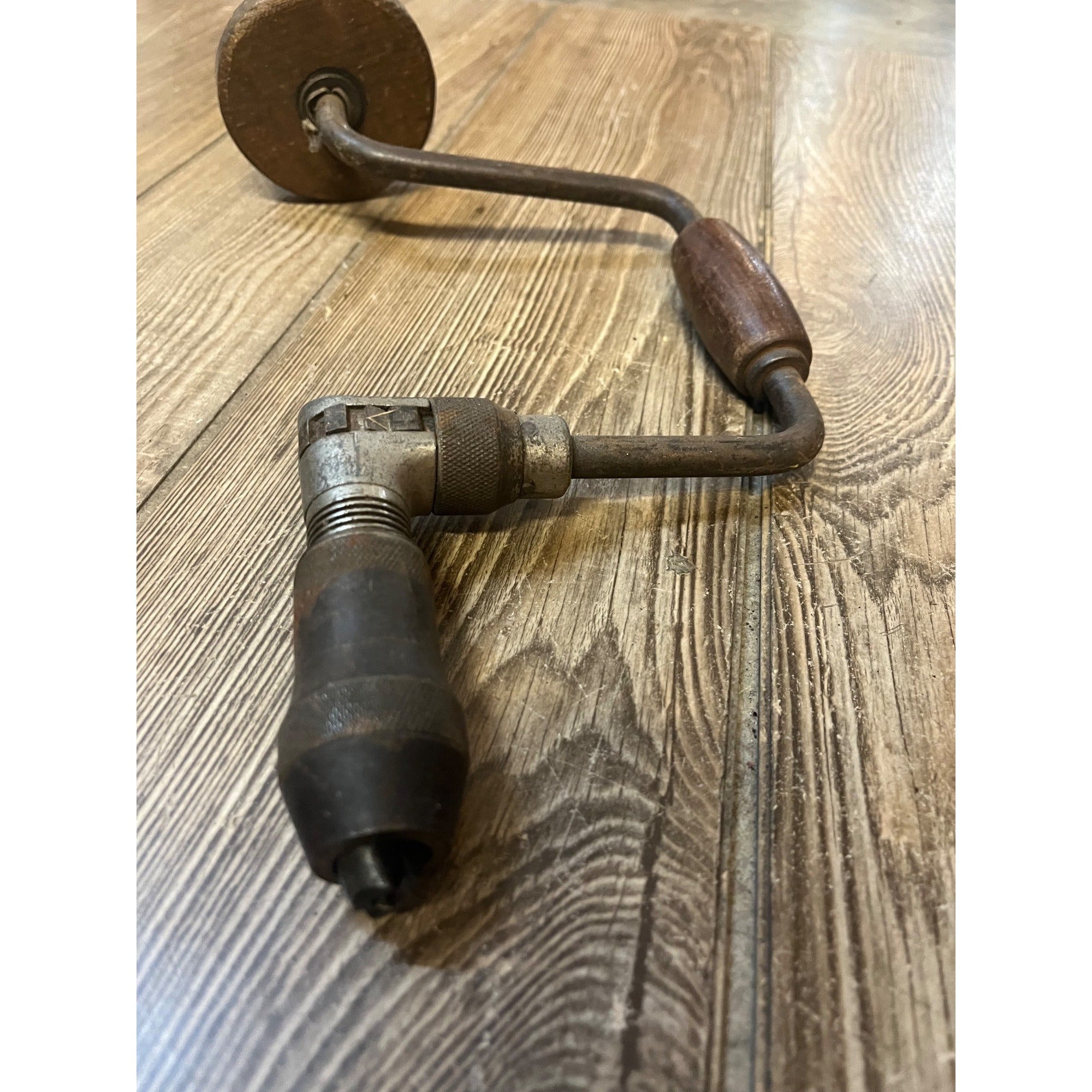 Antique Lot of (5) Angle Brace Drills Hand Crank Wooden Tool Wall Decor Lot