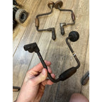 Antique Lot of (5) Angle Brace Drills Hand Crank Wooden Tool Wall Decor Lot