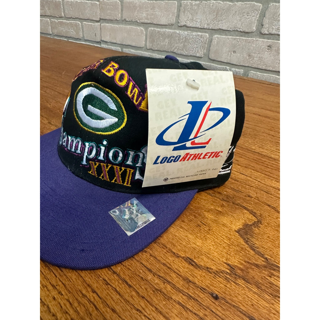 NWT Vintage Green Bay Packers Super Bowl XXXI Champions Logo Athletic Hat Cap