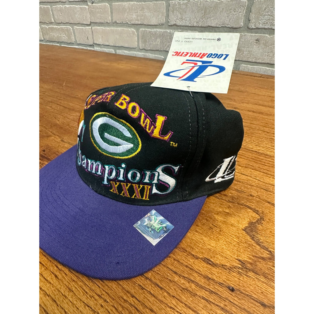 NWT Vintage Green Bay Packers Super Bowl XXXI Champions Logo Athletic Hat Cap