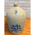 Primitive 19th c. Salt Glazed Stoneware Jug E.S. & B Cobalt Newbrighton PA 4 Gal