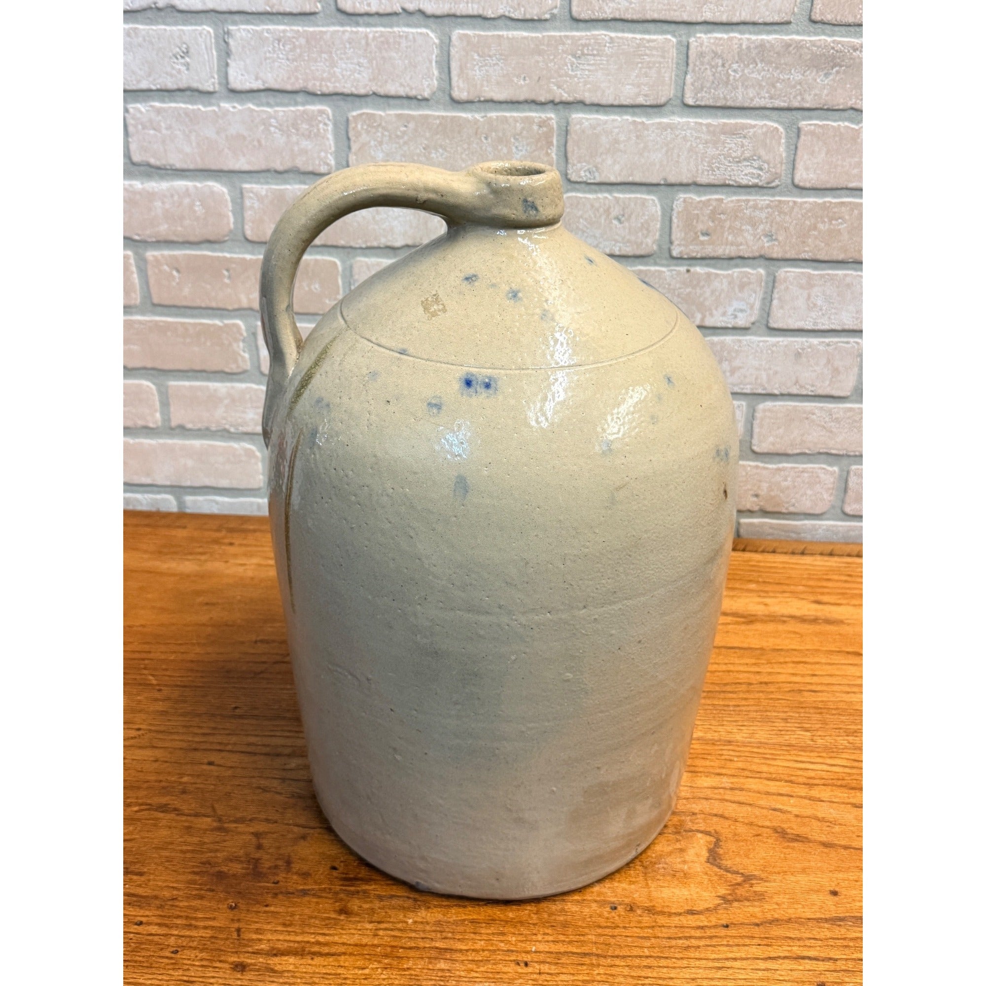 Primitive 19th c. Salt Glazed Stoneware Jug E.S. & B Cobalt Newbrighton PA 4 Gal