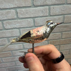 Antique Germany Clip on Glass Bird Ornament Silver