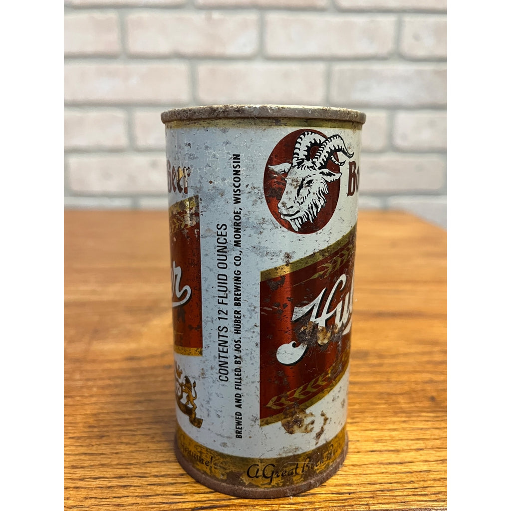 Vintage Huber Bock Beer Flat Top Can Monroe Wisconsin Wis