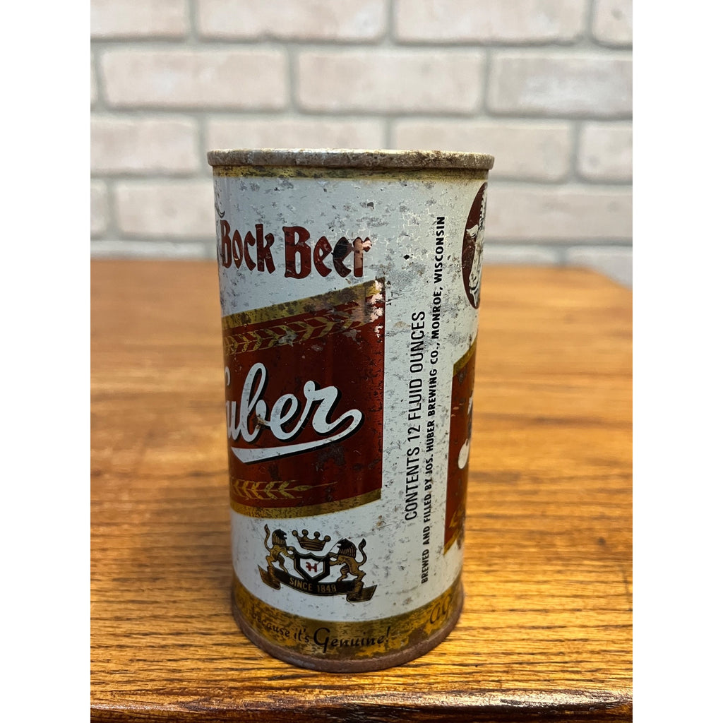 Vintage Huber Bock Beer Flat Top Can Monroe Wisconsin Wis