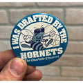 RARE Vintage 1988 Drafted by the Charlotte Hornets NBA Pin Pinback Observer