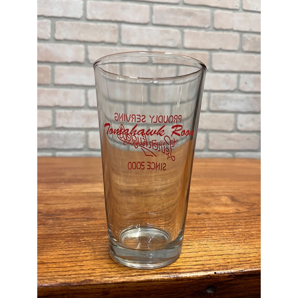 Vintage J. Leinenkugel Brewing Co. Tomahawk Room Pint Glass Chippewa Falls, WI