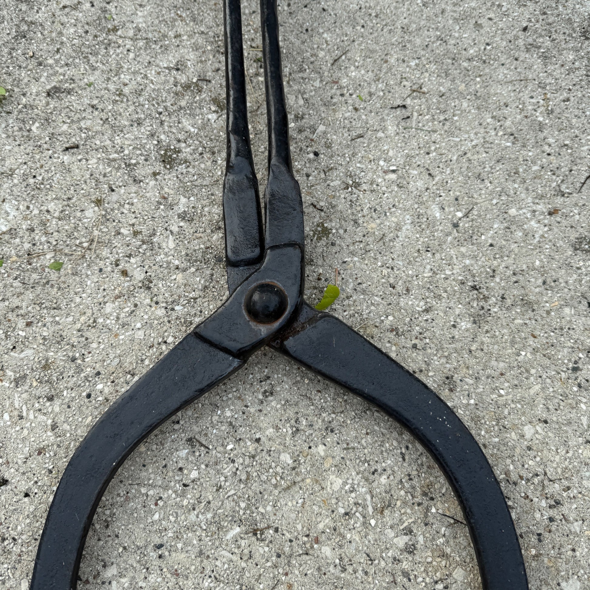 Antique HUGE Ice Block or Log Carrying Tongs Farm Tool Black Painted