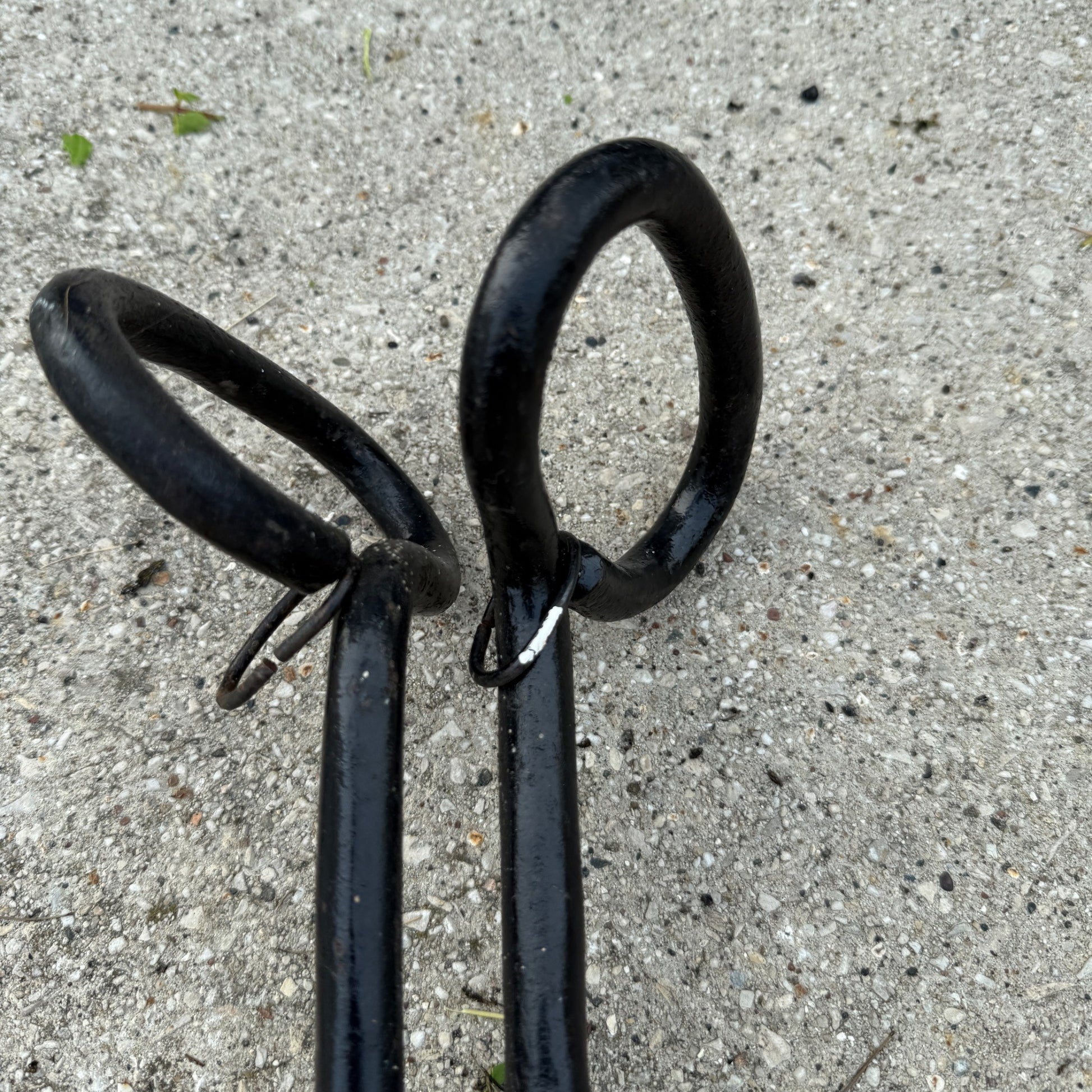 Antique HUGE Ice Block or Log Carrying Tongs Farm Tool Black Painted