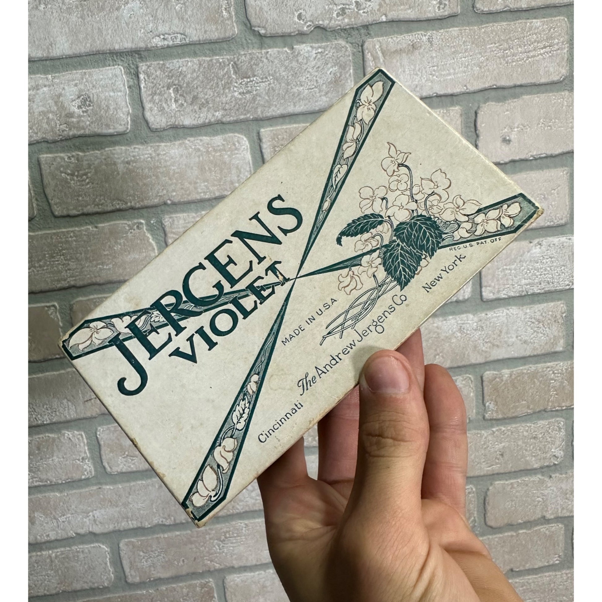 Vintage Andrew Jergens Co. New York Violet Soap Box Empty Decor