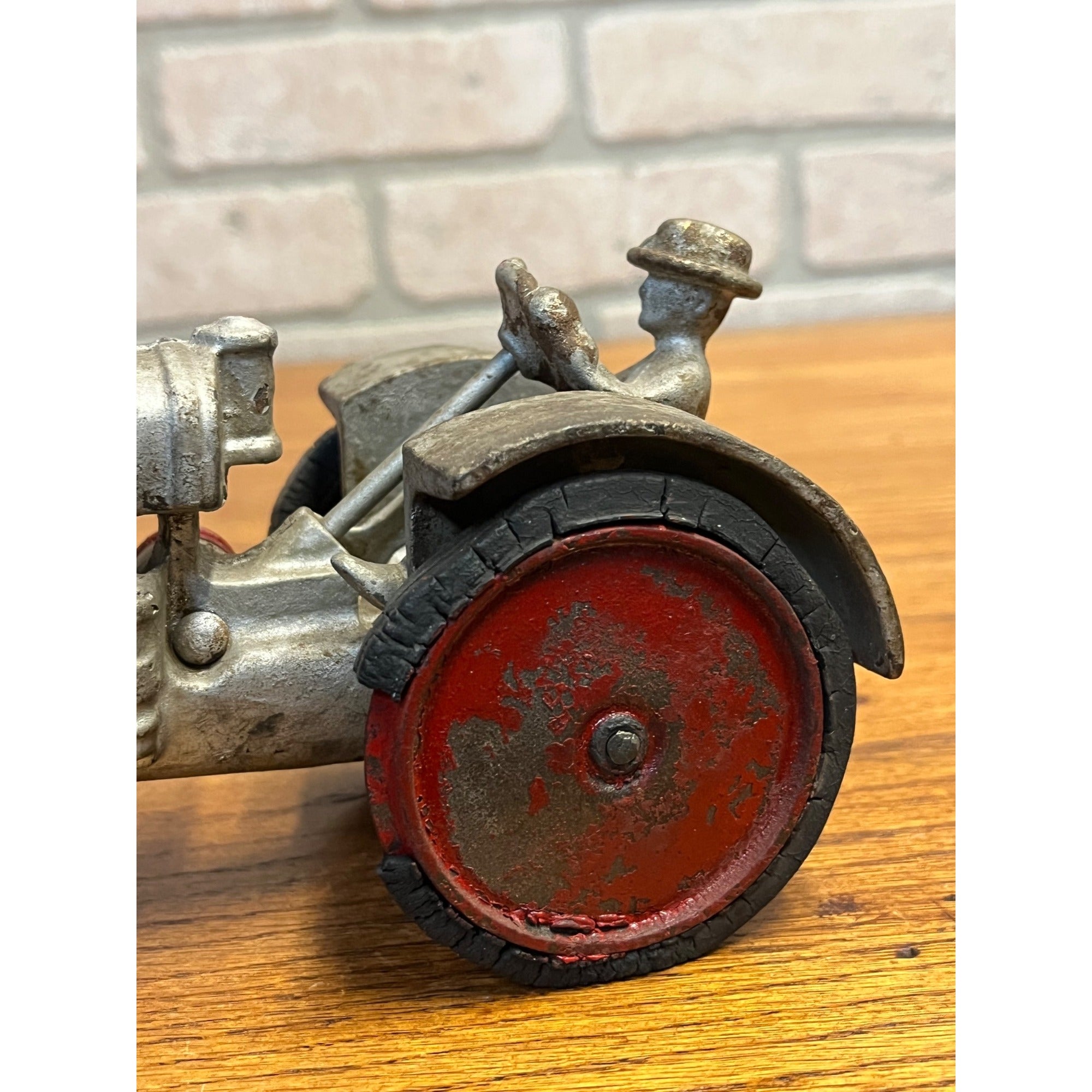 Vintage Arcade McCormick Deering Cast Iron Toy Tractor with Driver