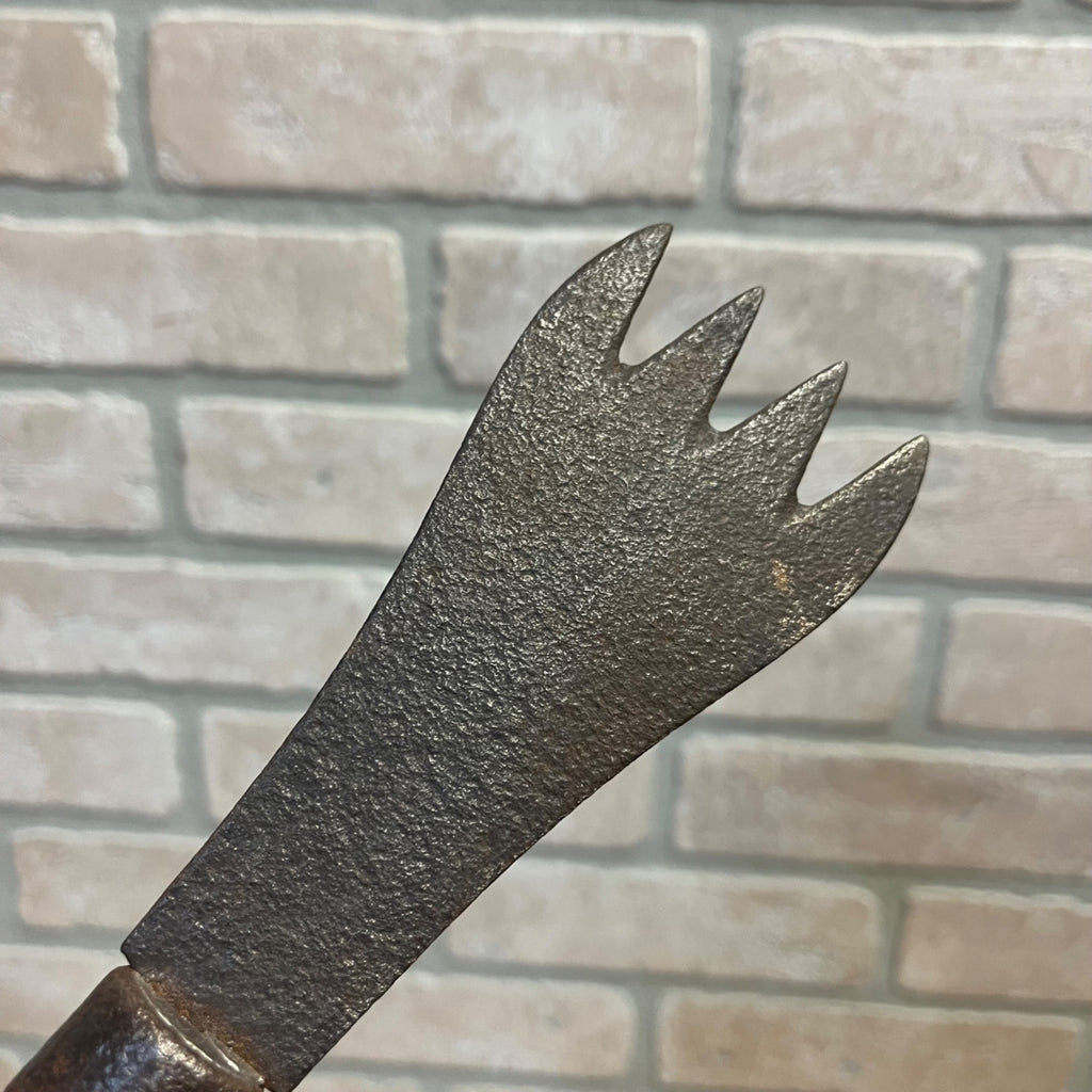 Antique Primitive Ice Block Pick Chipper w/ Teeth & Wood Handle Farmhouse Country Kitchen Decor