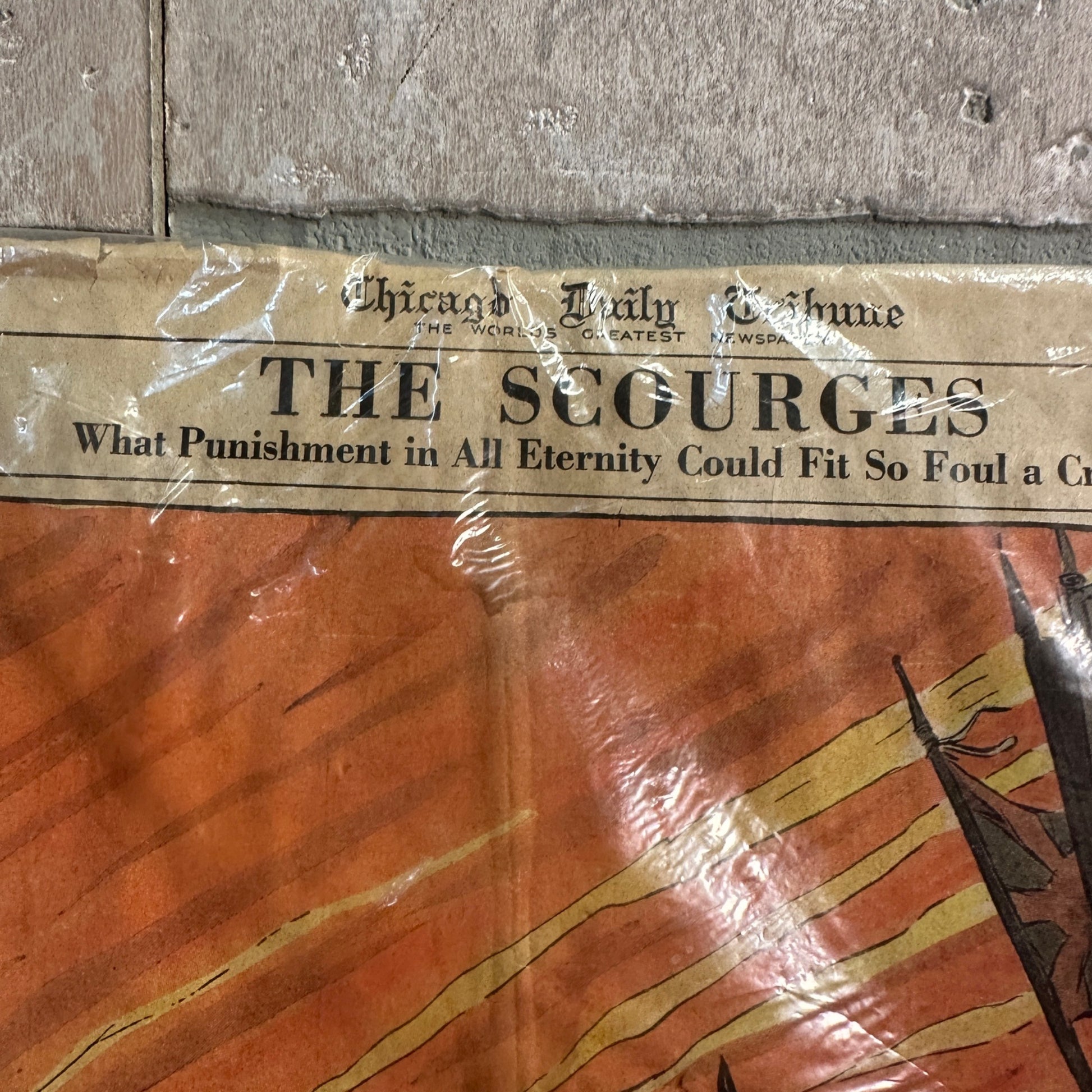 1942 Chicago Daily Tribune " The Scourages" Military WW2 Poster Carey Orr