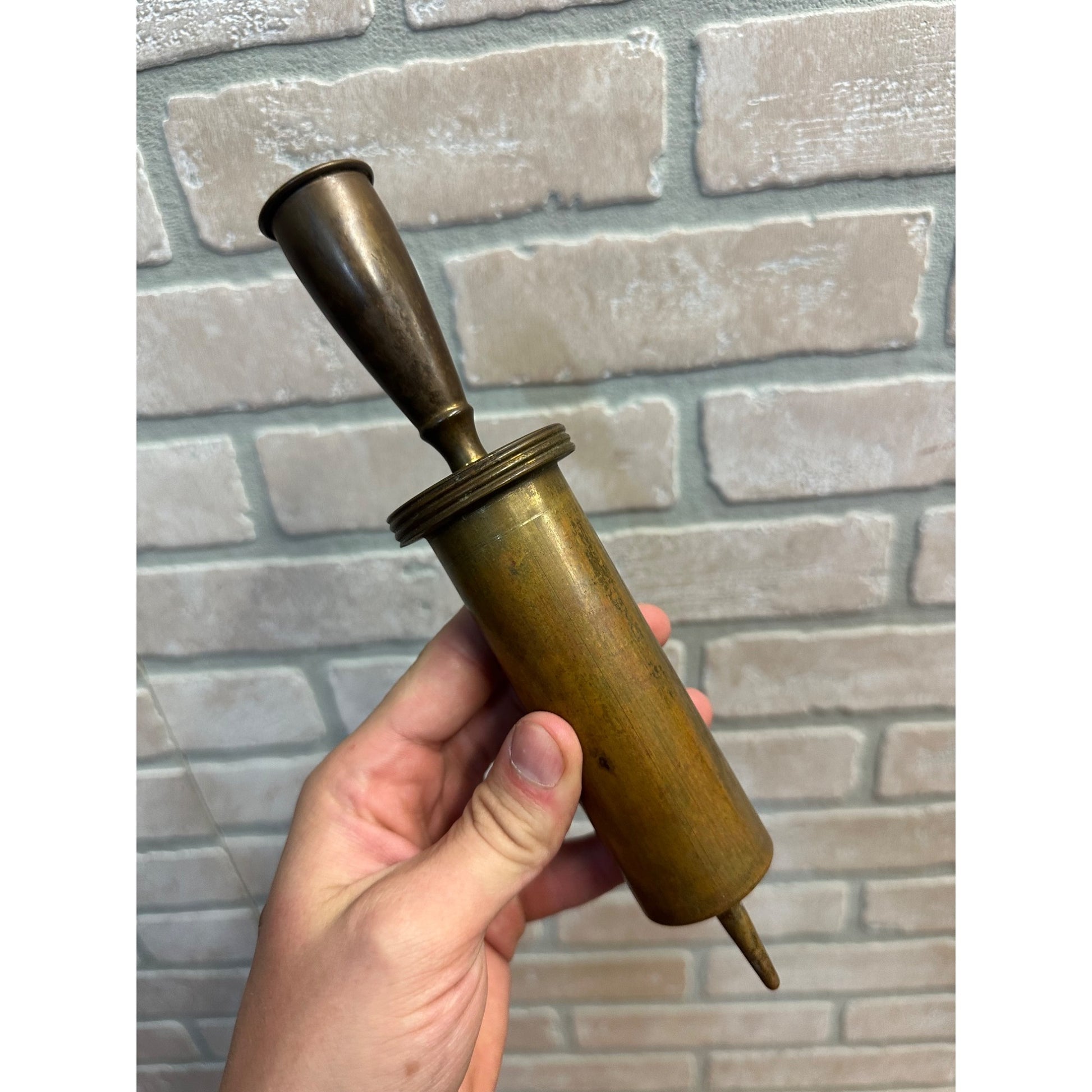 VINTAGE ANTIQUE BRASS LIGHTNING LIGHTER FIRE STARTER - FIREPLACE WOOD STOVE