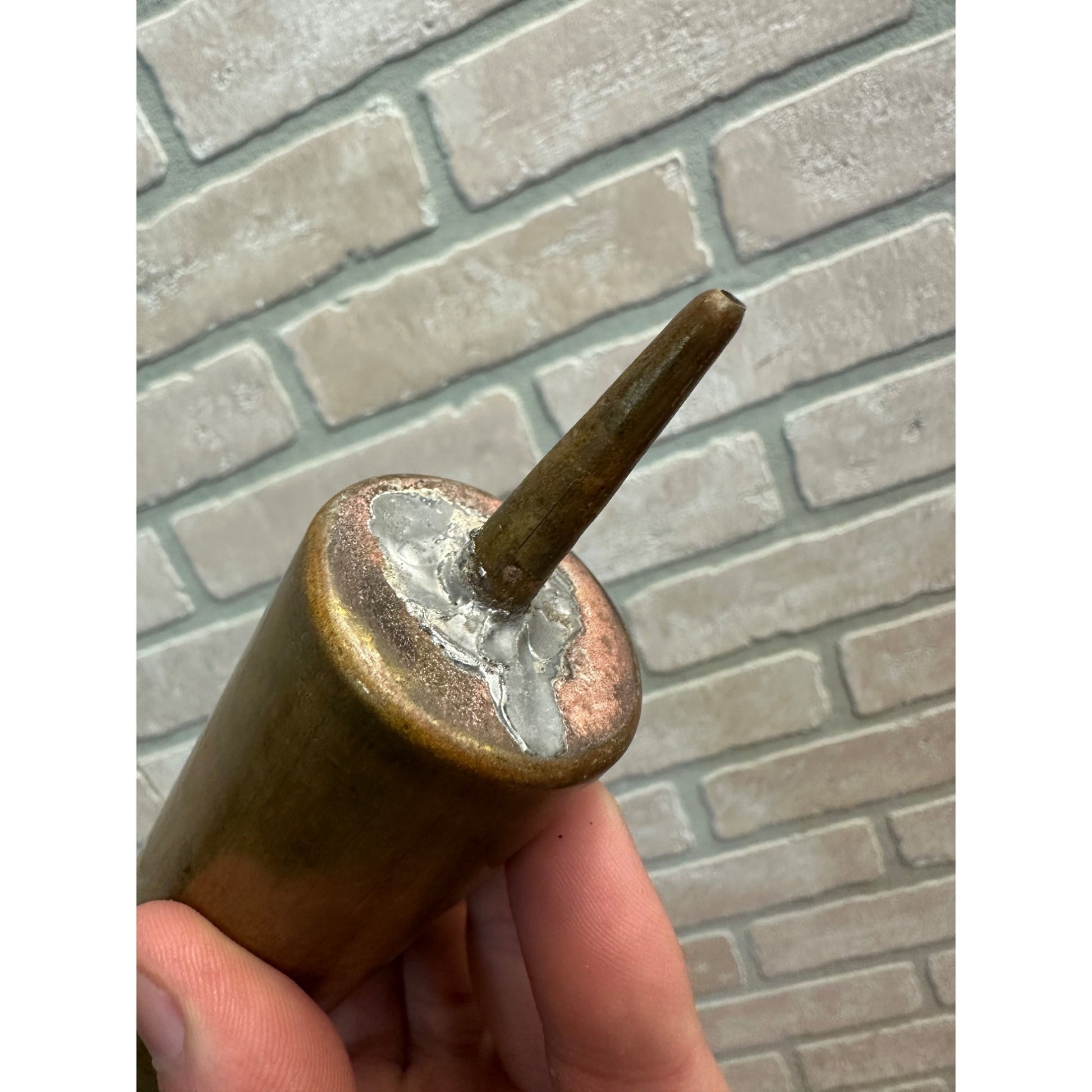 VINTAGE ANTIQUE BRASS LIGHTNING LIGHTER FIRE STARTER - FIREPLACE WOOD STOVE