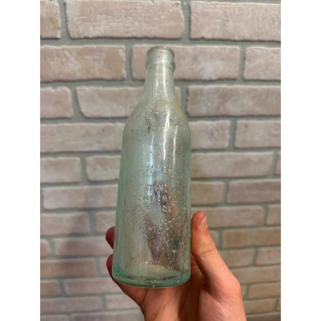 1900s Aqua Strum Bros Bottling Co Wi Soda Bottle Port Washington Wisconsin 8oz