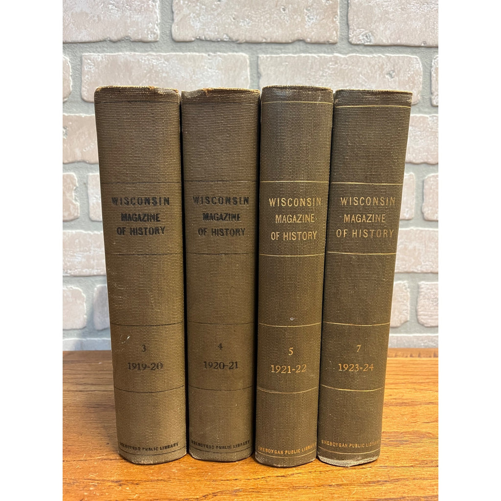 The Wisconsin Magazine of History BOUND Hardcover Books 1919 to 1924