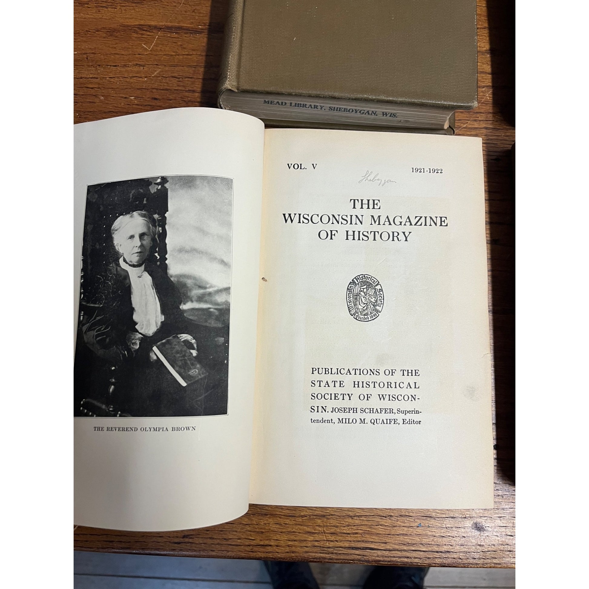 The Wisconsin Magazine of History BOUND Hardcover Books 1919 to 1924