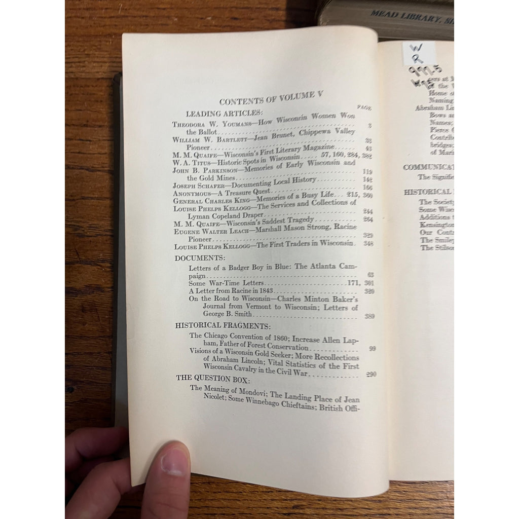The Wisconsin Magazine of History BOUND Hardcover Books 1919 to 1924
