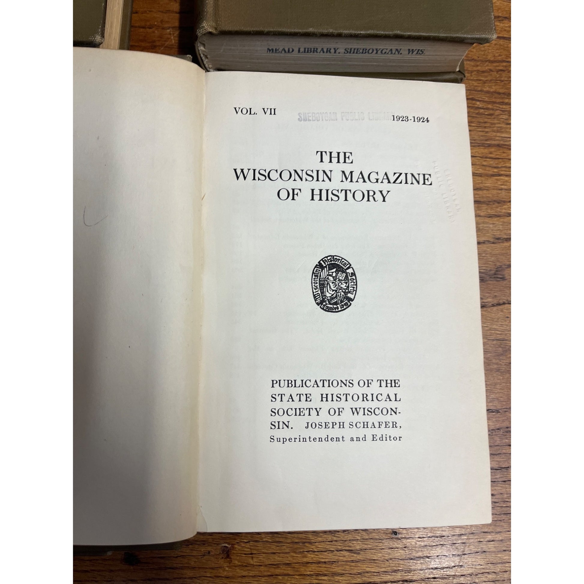 The Wisconsin Magazine of History BOUND Hardcover Books 1919 to 1924