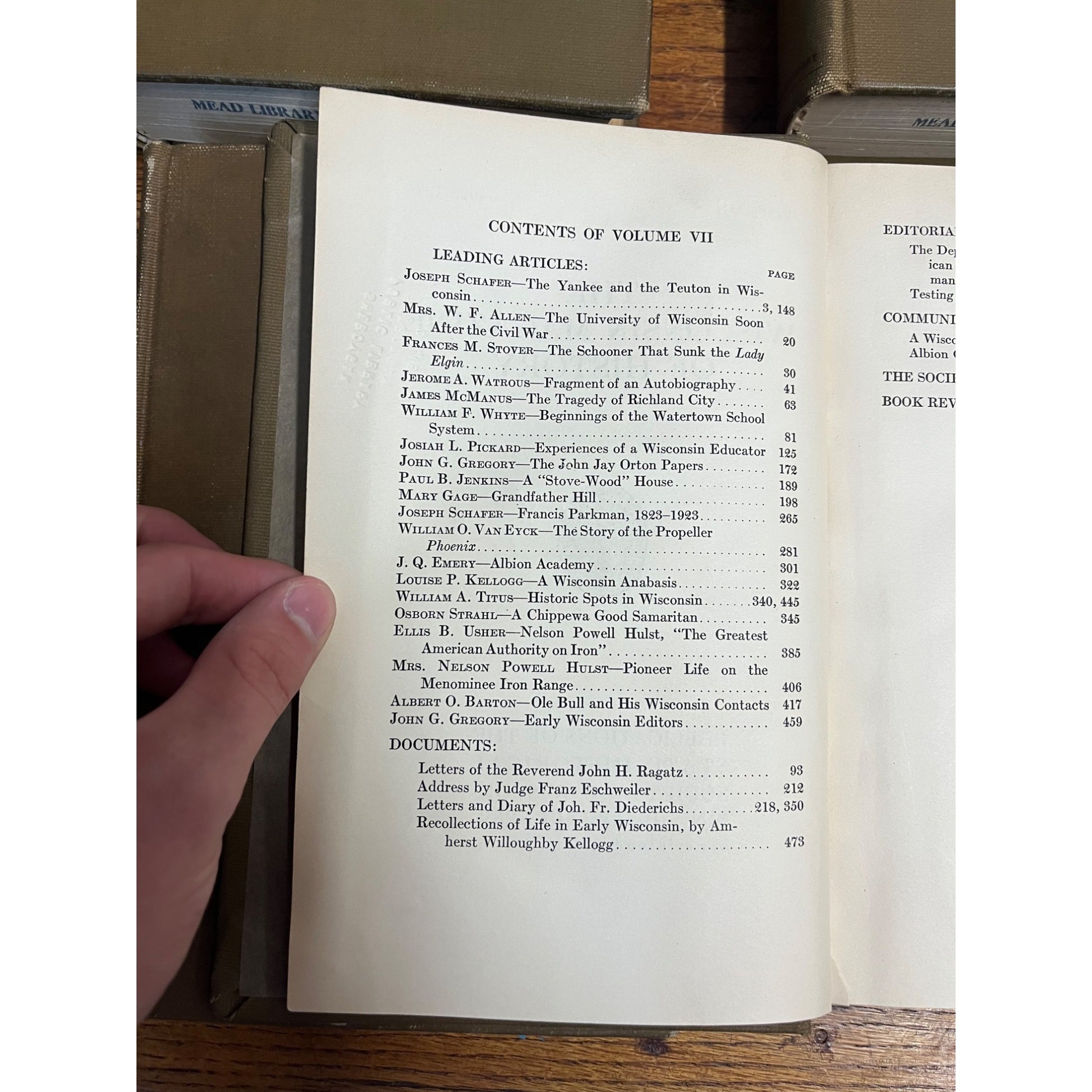 The Wisconsin Magazine of History BOUND Hardcover Books 1919 to 1924