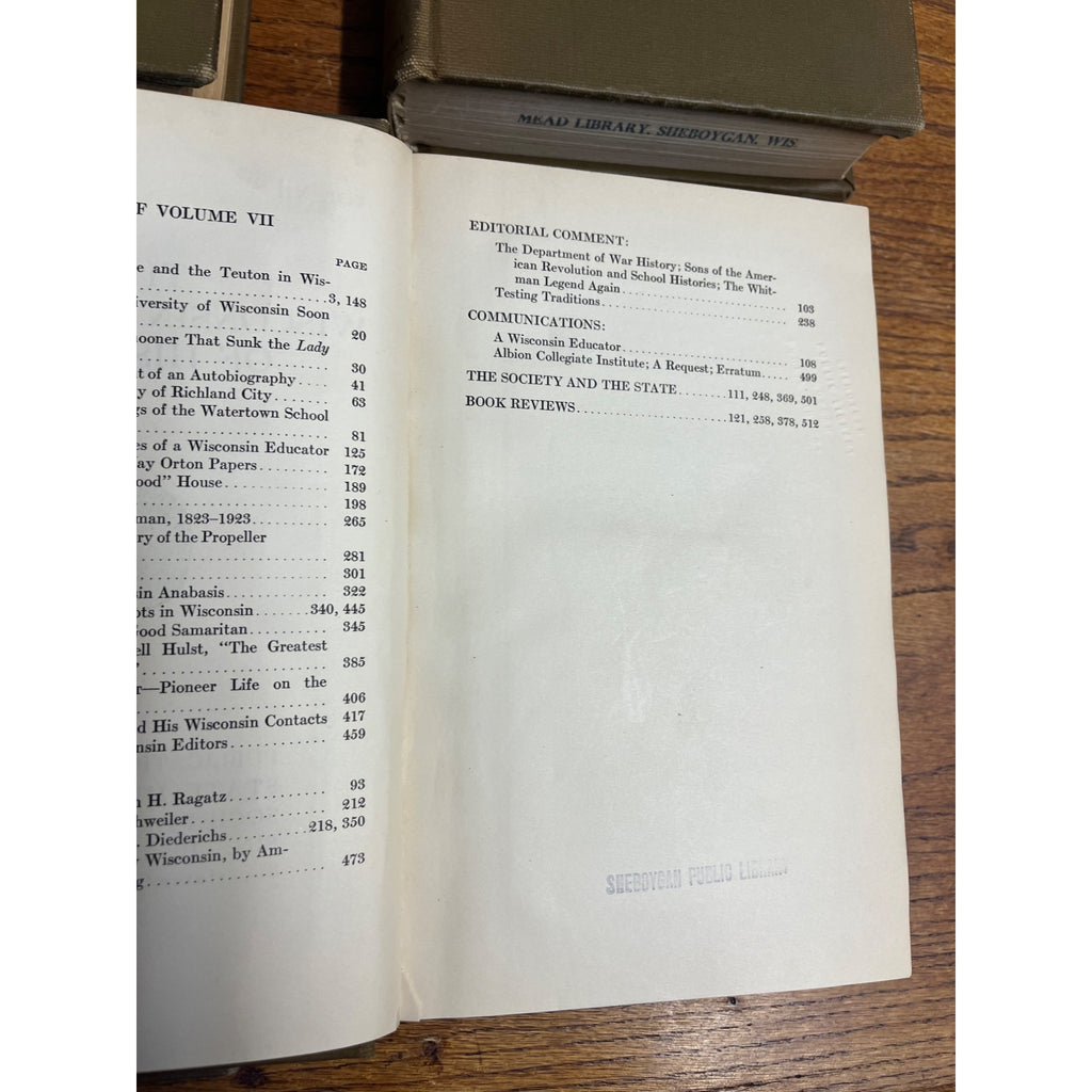 The Wisconsin Magazine of History BOUND Hardcover Books 1919 to 1924