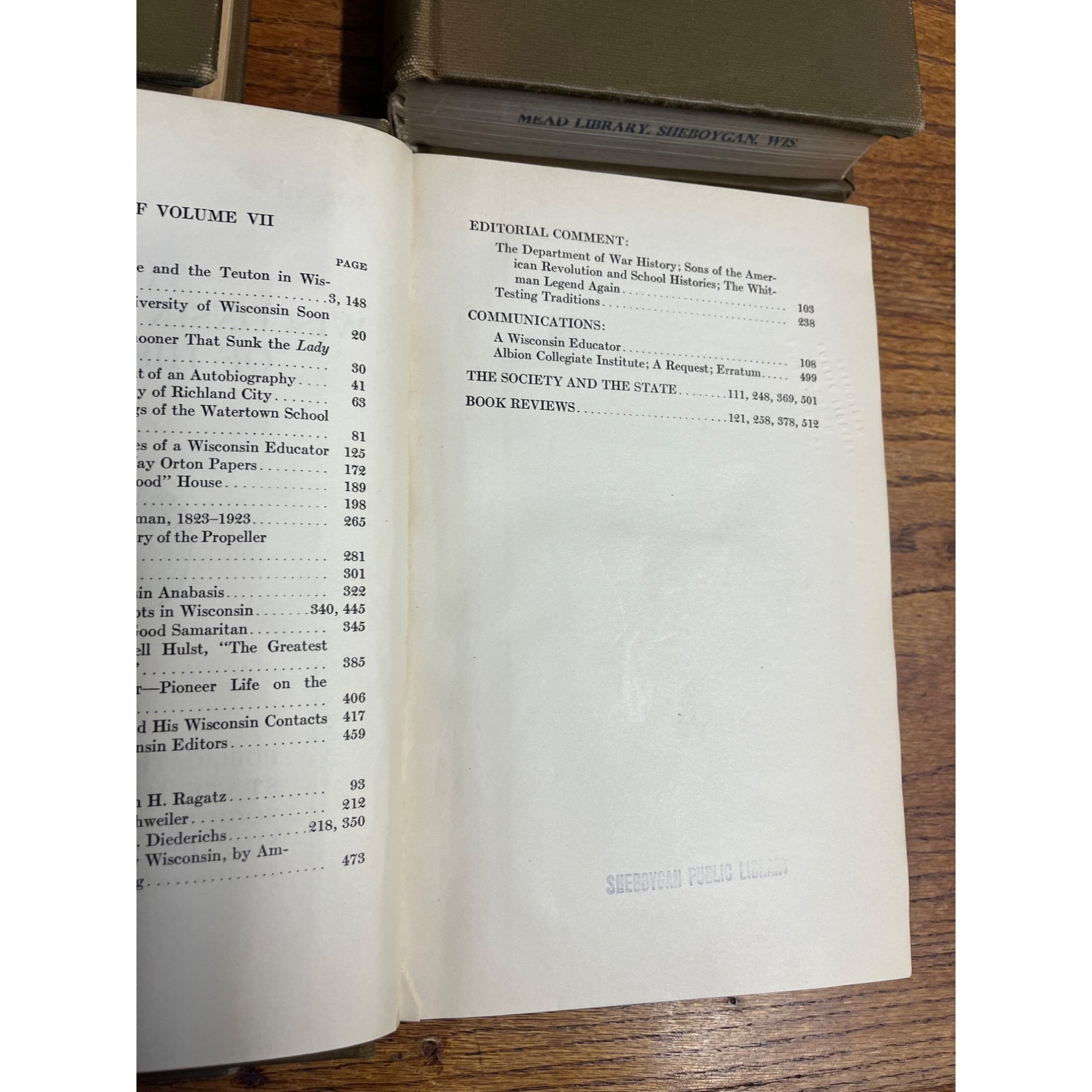 The Wisconsin Magazine of History BOUND Hardcover Books 1919 to 1924