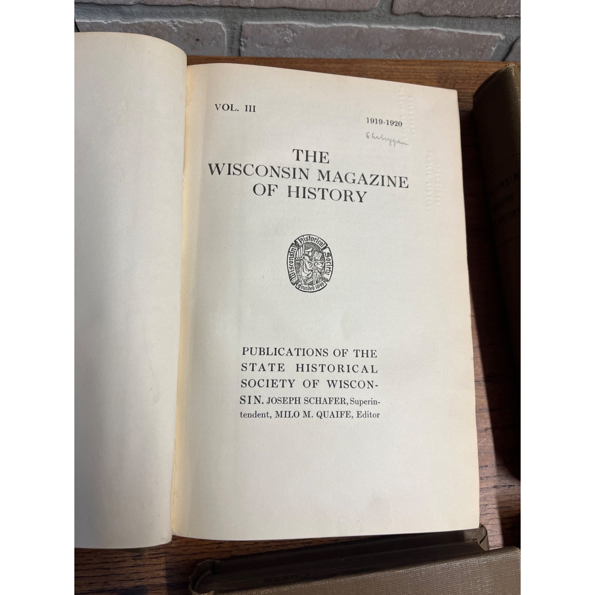 The Wisconsin Magazine of History BOUND Hardcover Books 1919 to 1924