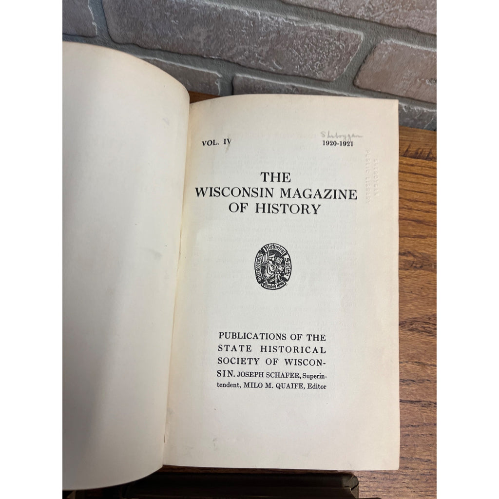 The Wisconsin Magazine of History BOUND Hardcover Books 1919 to 1924