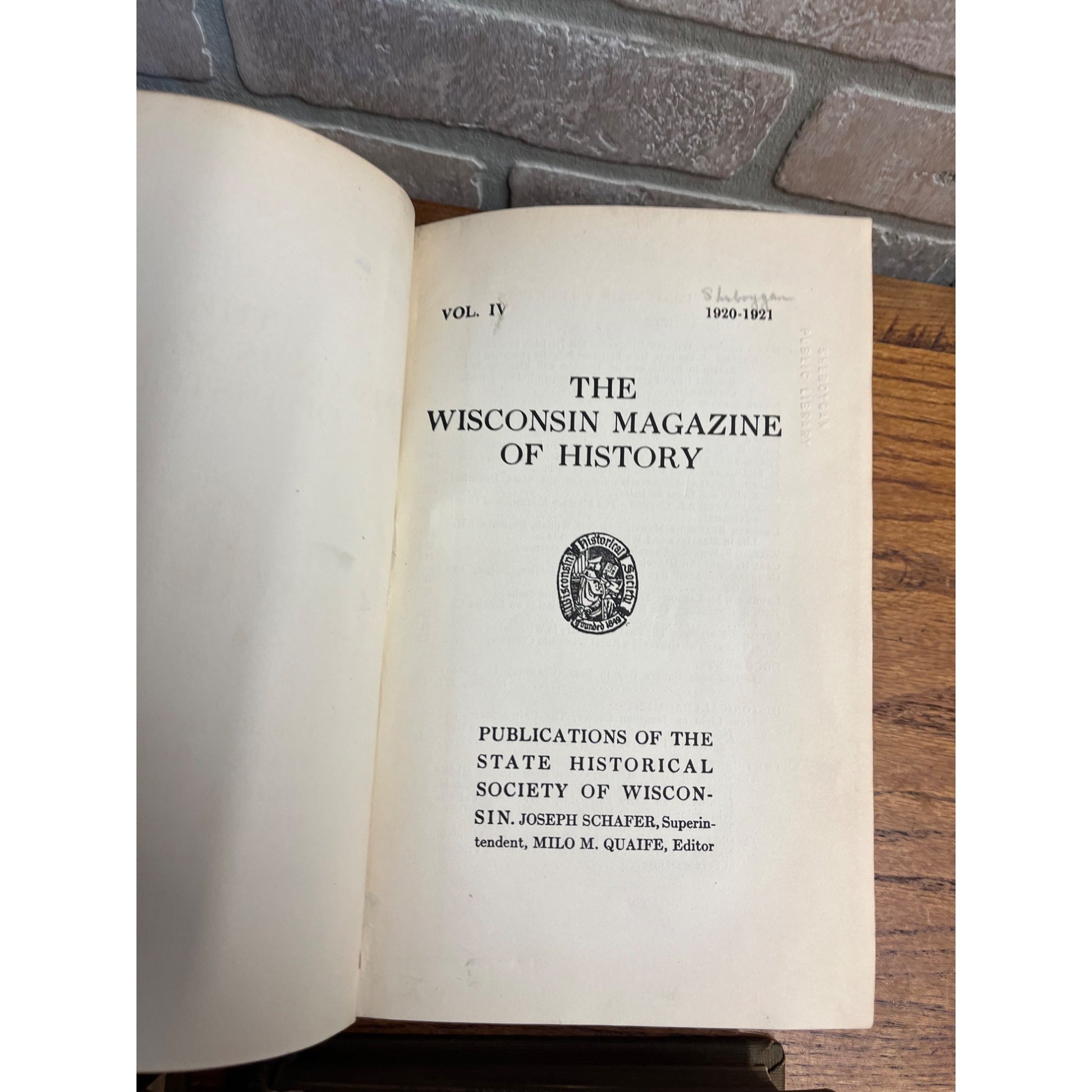 The Wisconsin Magazine of History BOUND Hardcover Books 1919 to 1924