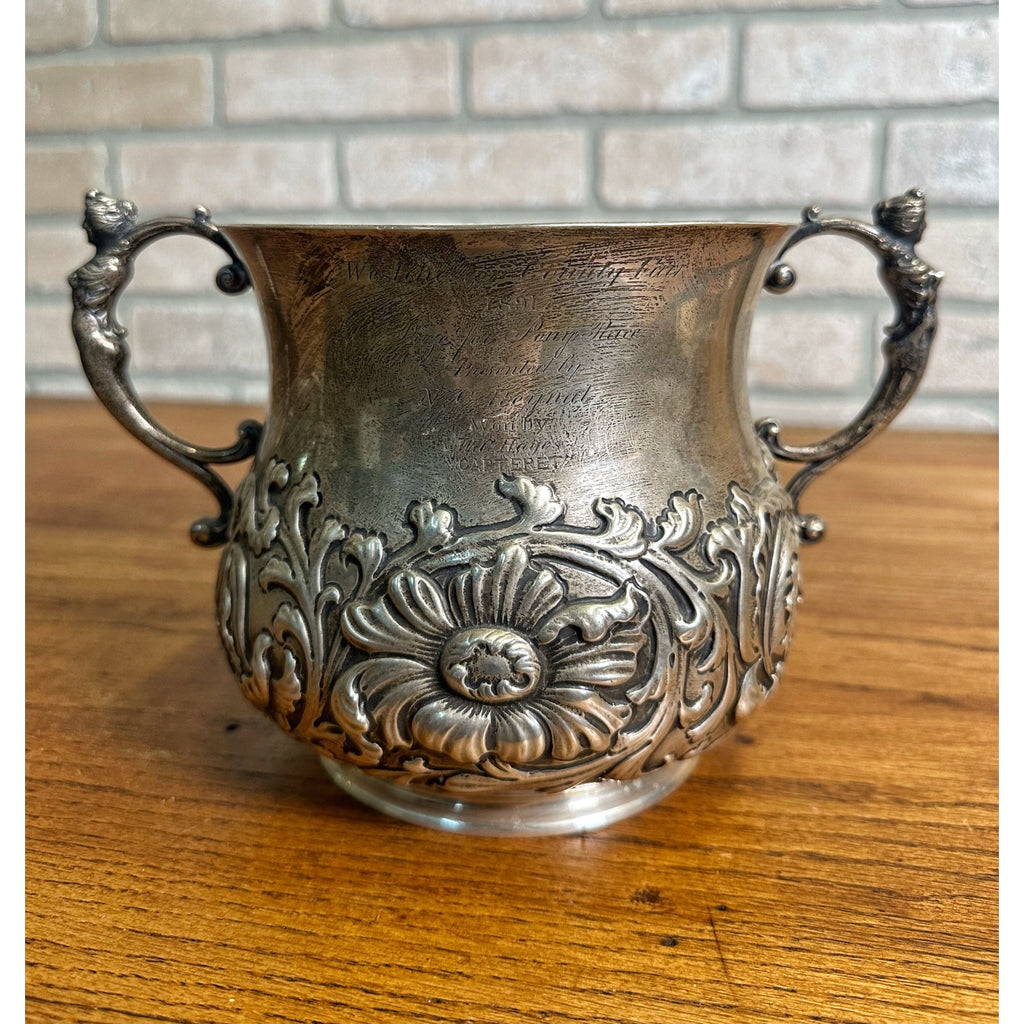 1891 Pony Race Sterling Silver Trophy Cup - 20 Troy Oz - 637 Grams