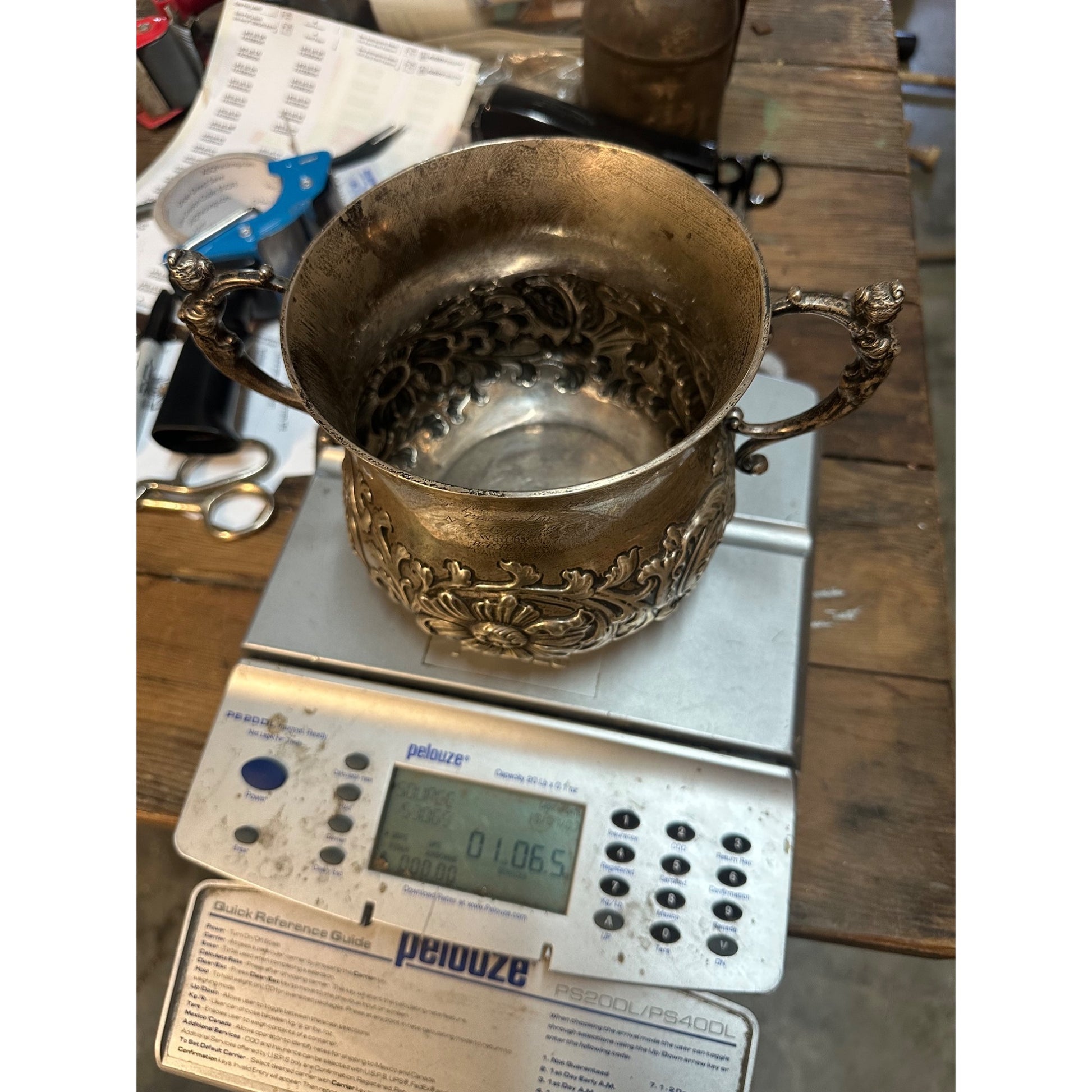 1891 Pony Race Sterling Silver Trophy Cup - 20 Troy Oz - 637 Grams